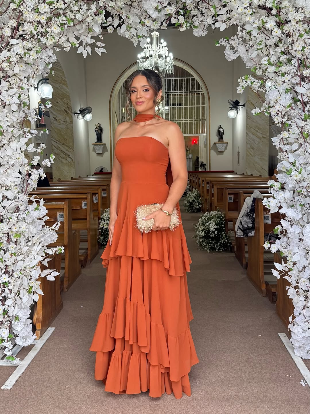 Vestido Bárbara Terracota - Sampaio Atelier Teresina