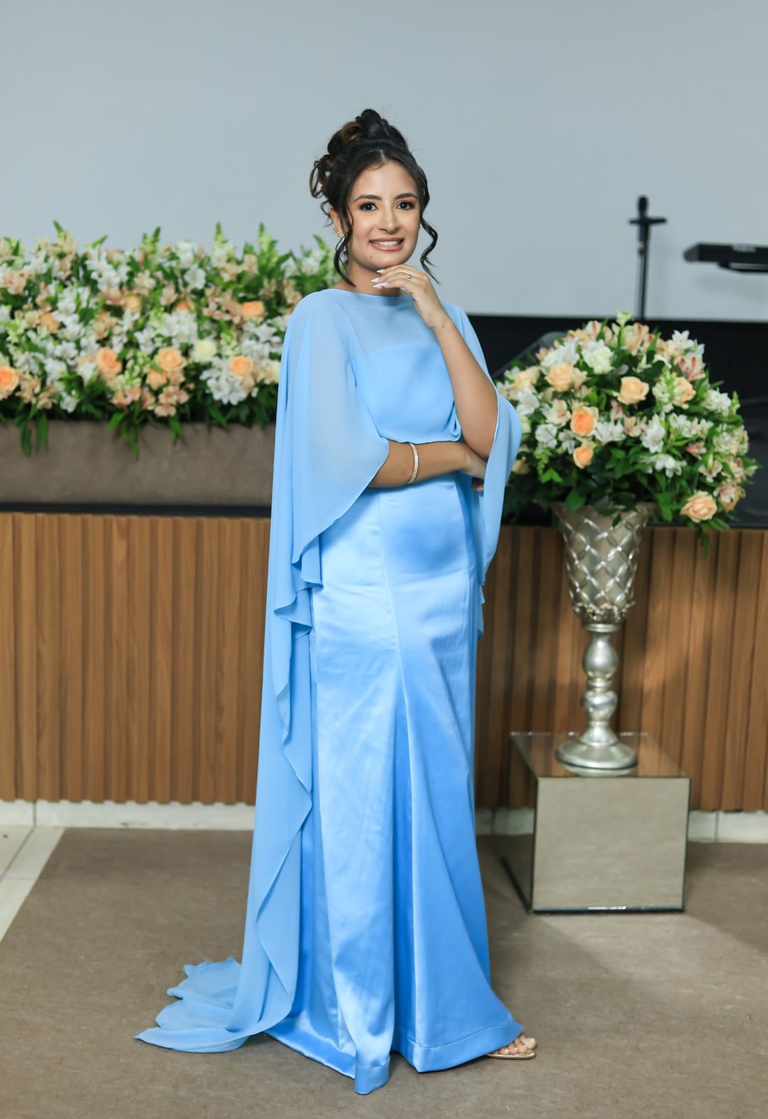 Vestido Istambul azul - Sampaio Atelier Teresina