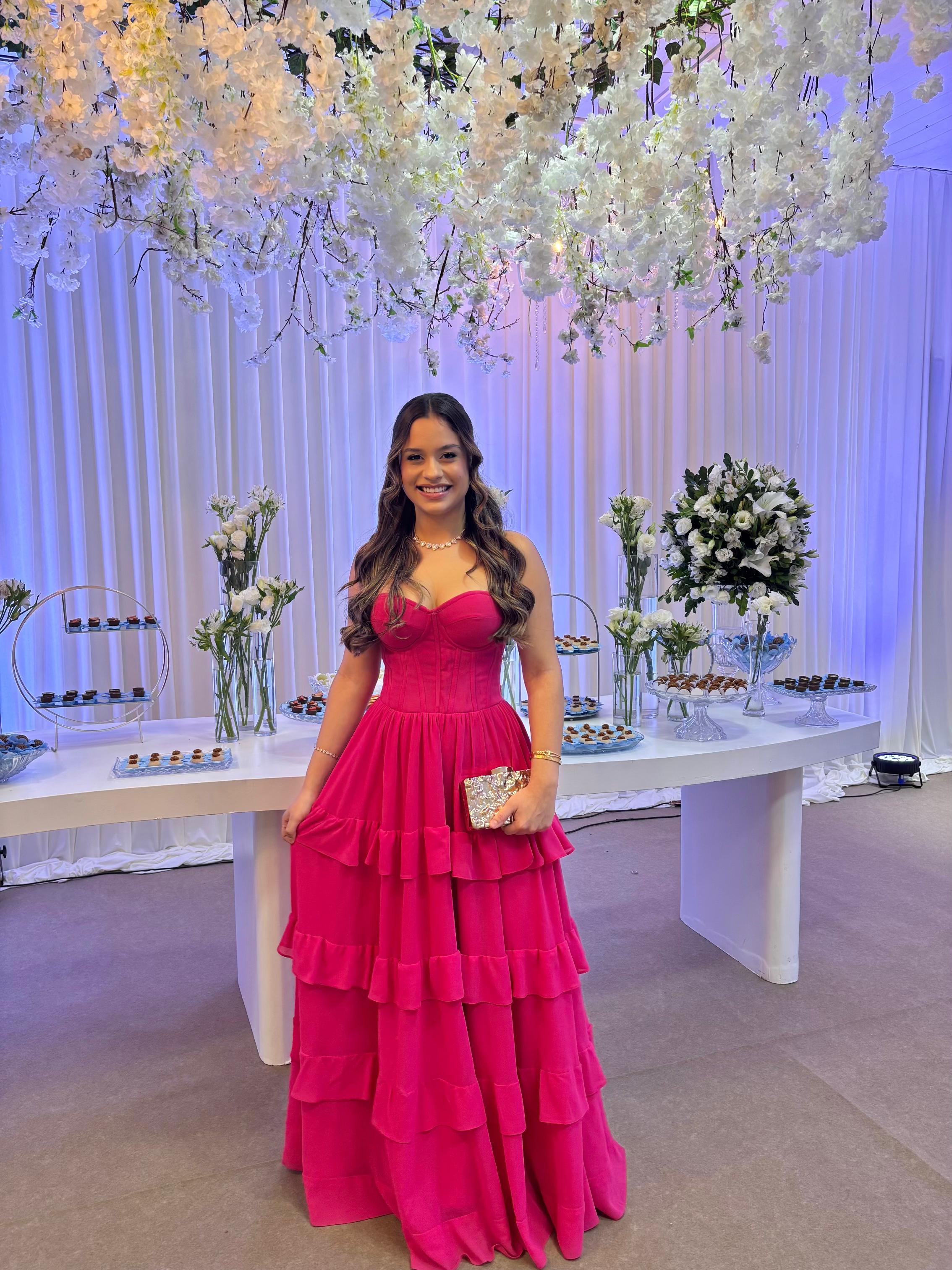 Vestido Vitória Rosa - Sampaio Atelier Teresina