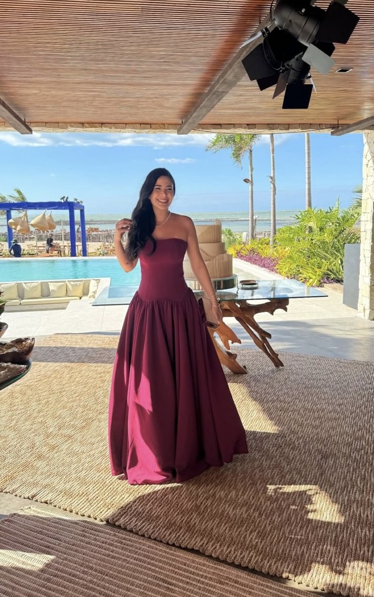 Vestido Mariana Vinho - Marsala