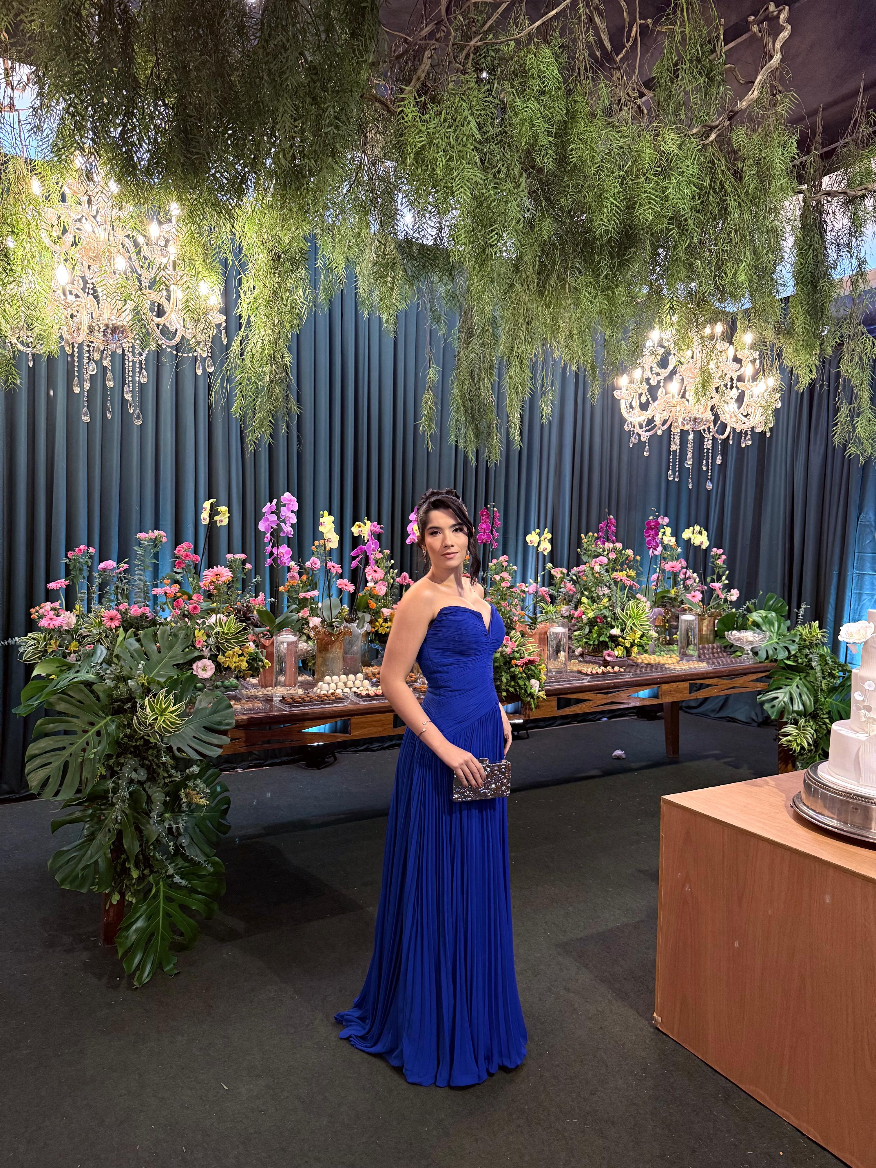 Vestido Eduarda Azul - Sampaio Atelier Teresina