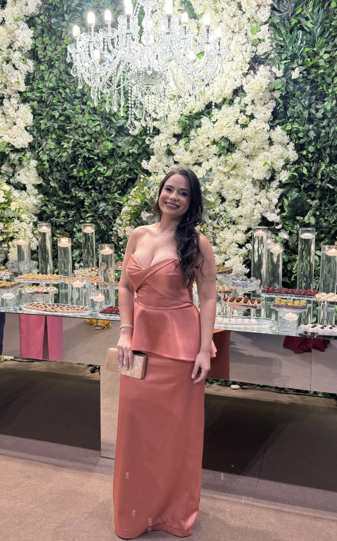 Vestido Terracota Coração - Vestido para festa - Sampaio Atelier Teresina