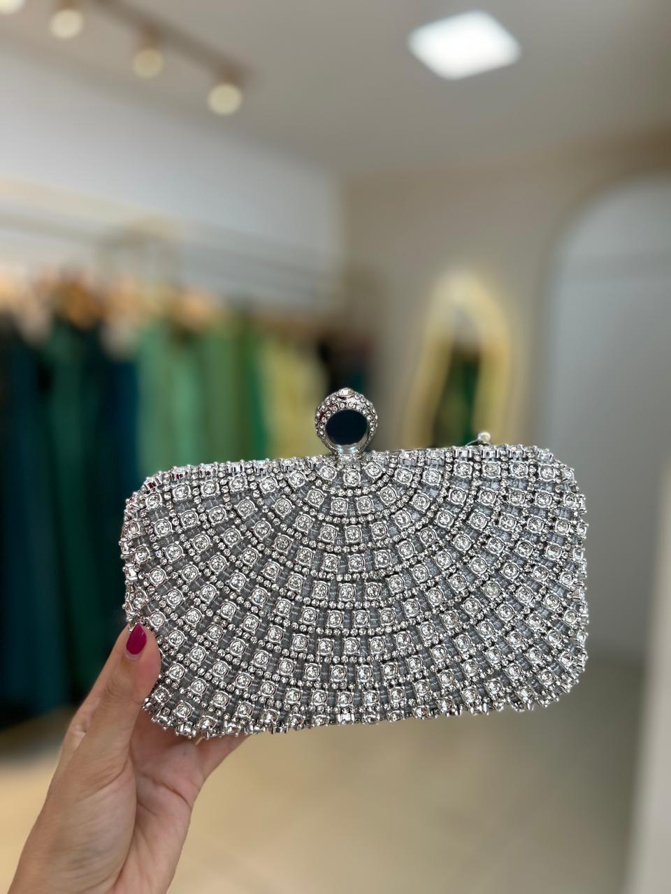 Bolsa Strass Prata - Clutchs para festa - Sampaio Atelier Teresina