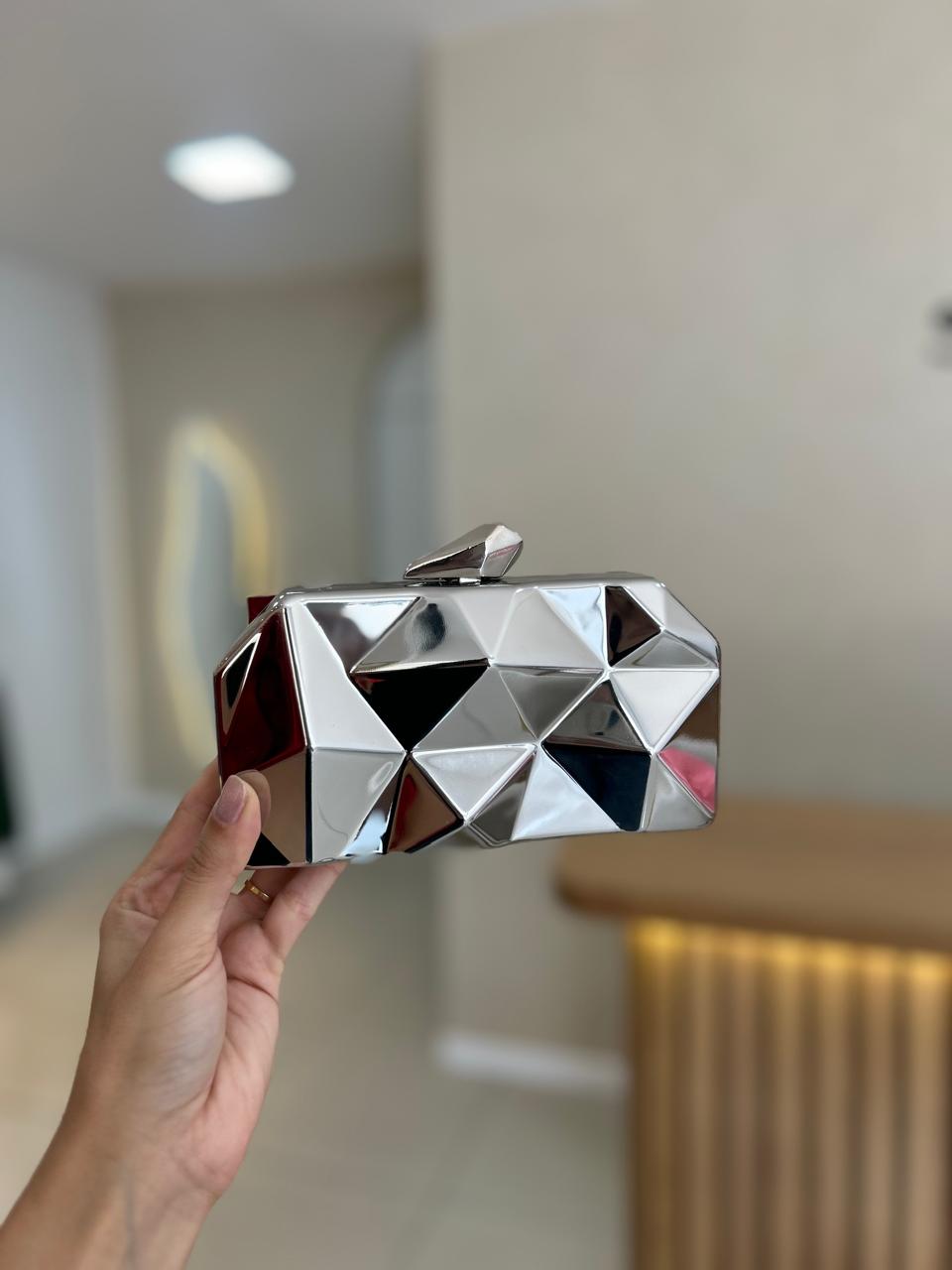 Bolsa Diamante Prata - Clutchs para festa - Sampaio Atelier Teresina
