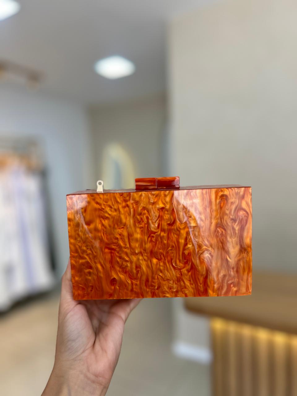 Bolsa Veneza Laranja - Clutchs para festa - Sampaio Atelier Teresina