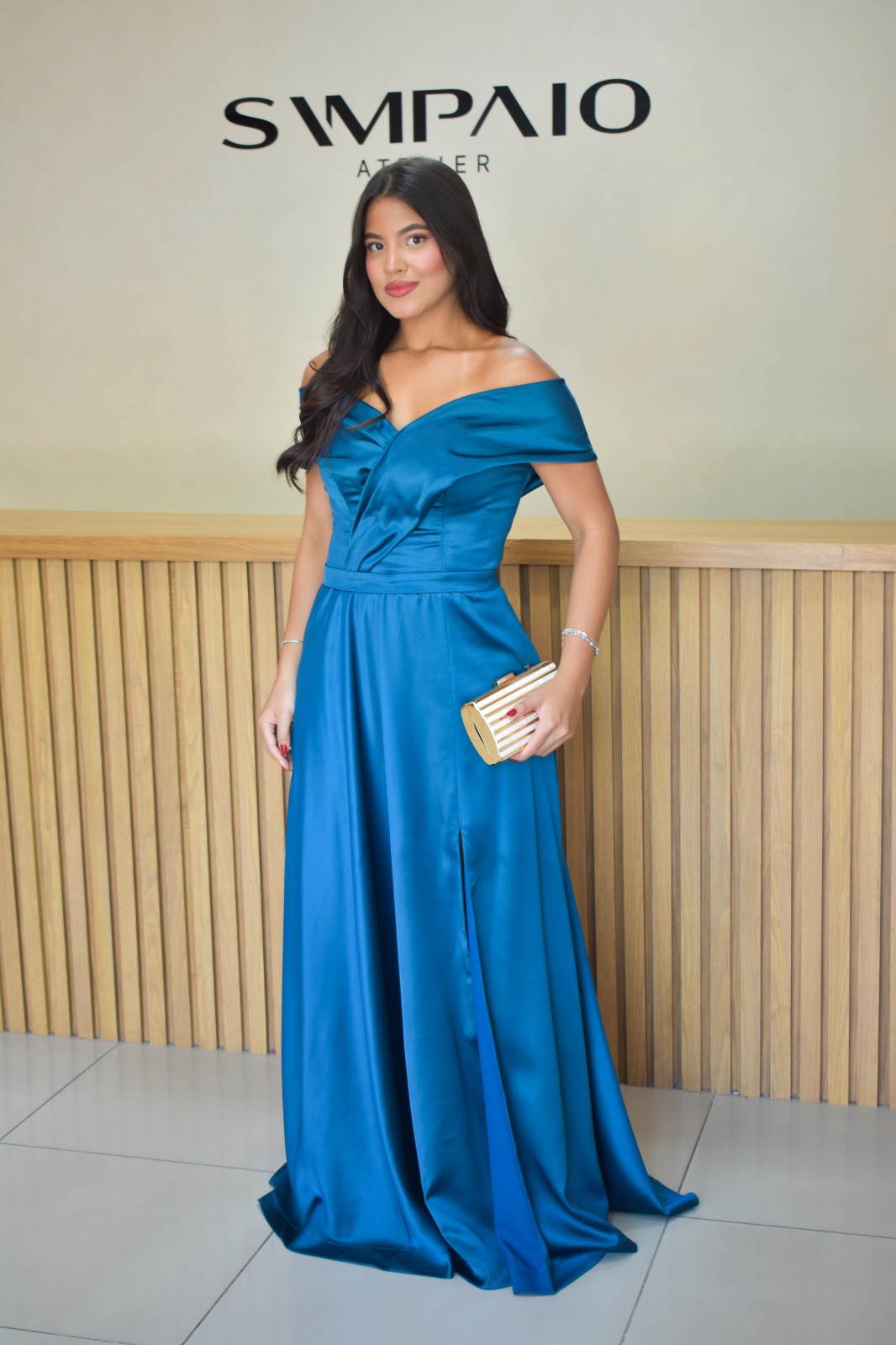 Vestido Nanda Petróleo - Sampaio Atelier Teresina