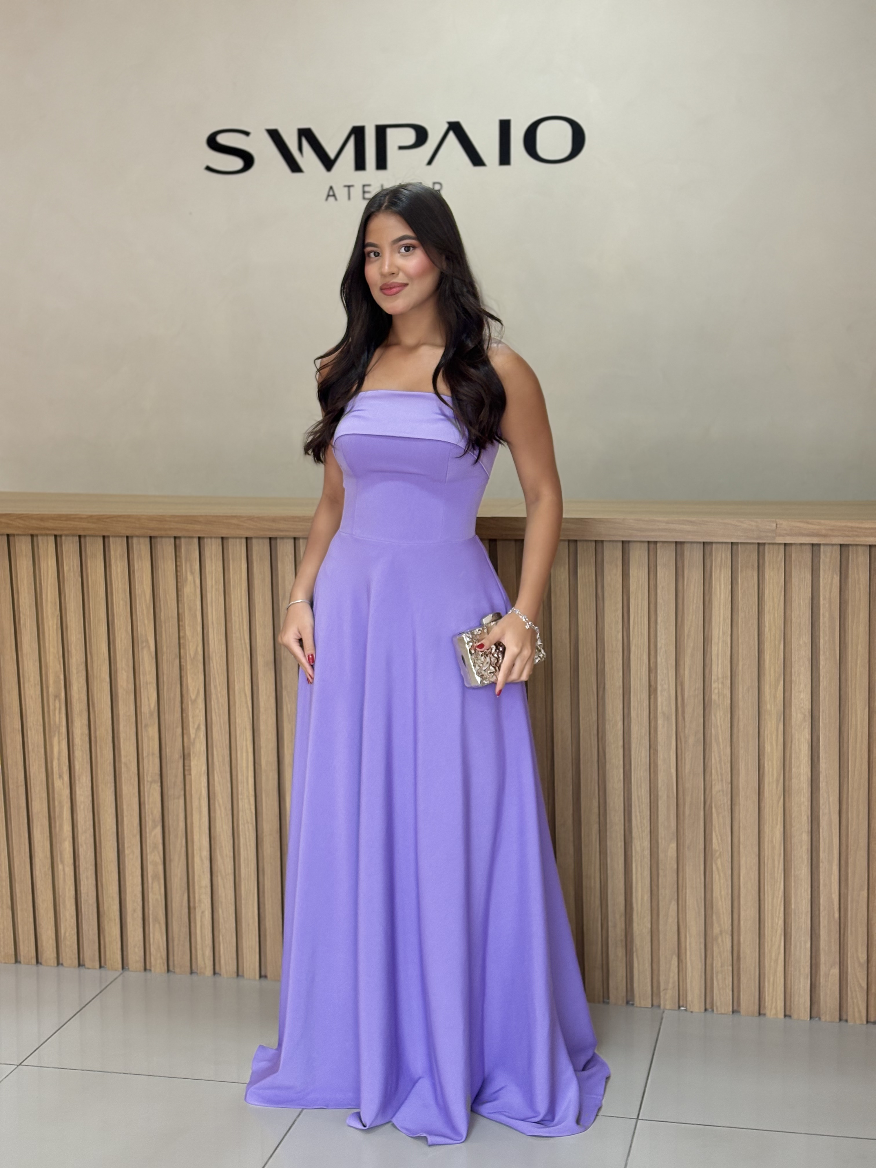 Vestido Cida Lilás - Sampaio Atelier Teresina