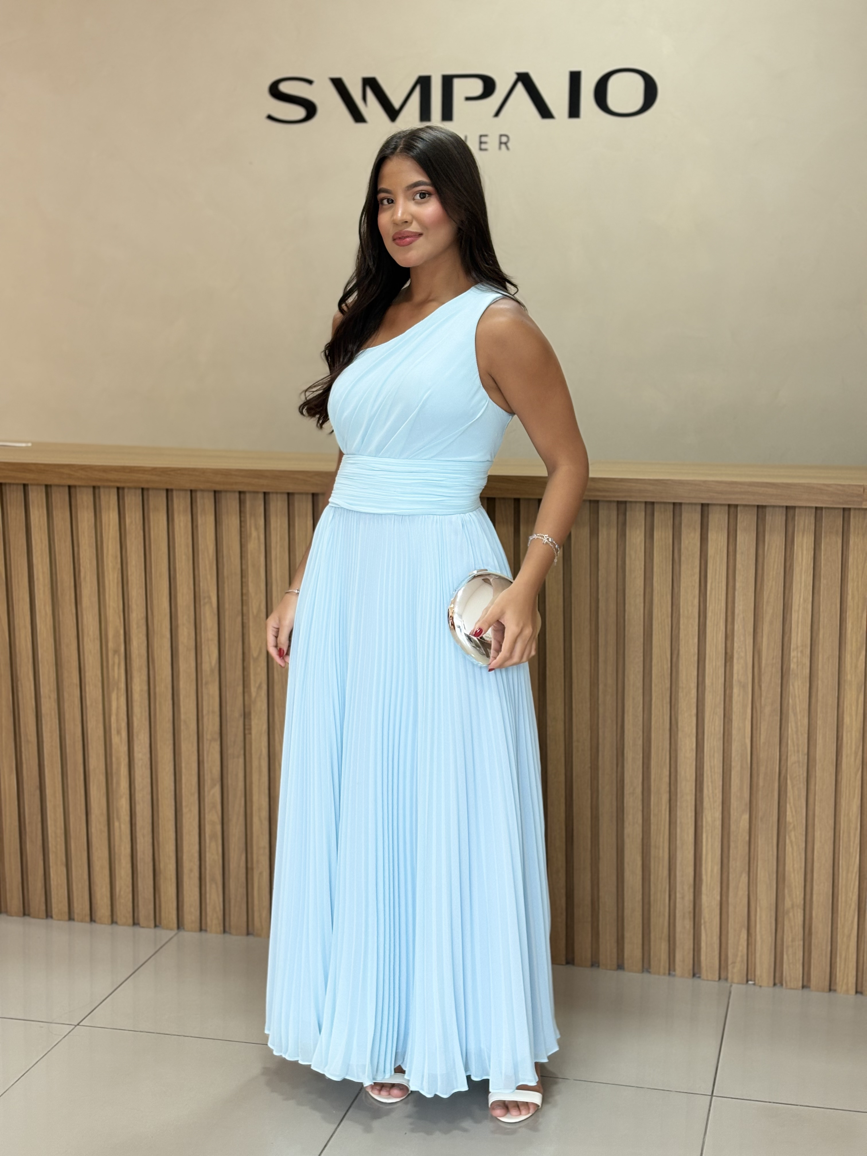 Vestido Mahilda Azul - Sampaio Atelier Teresina